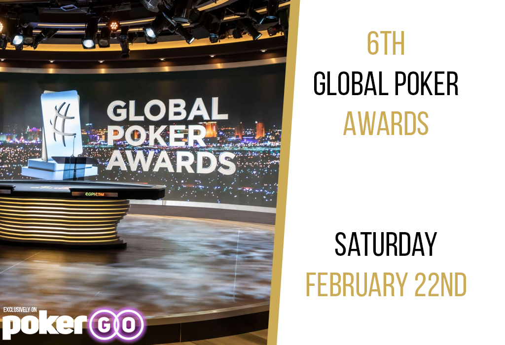 Ein Banner für die Global Poker Awards 2024 mit dem Logo der Veranstaltung und stilvoller Grafik im Hintergrund.