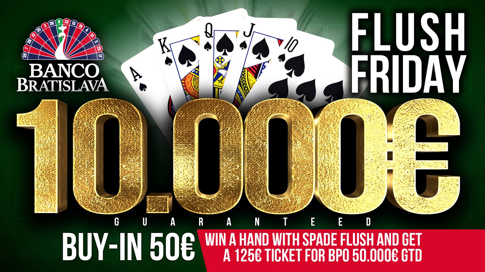 Ein Banner mit einem Pokerchip in der Mitte, umgeben von Spielkarten und Jetons auf einem grünen Filztisch. Im Hintergrund sind Casino-Lichter zu sehen.