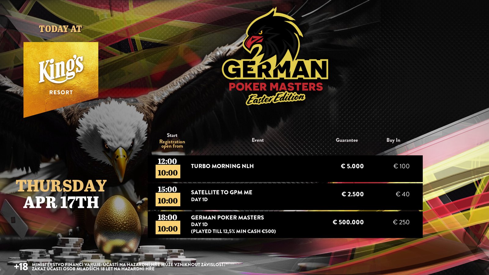 Ein Mann und eine Frau sitzen an einem Pokertisch und spielen gegeneinander. Der Mann hält Karten in der Hand, während die Frau konzentriert auf ihre eigenen Karten schaut. Das Bild strahlt eine