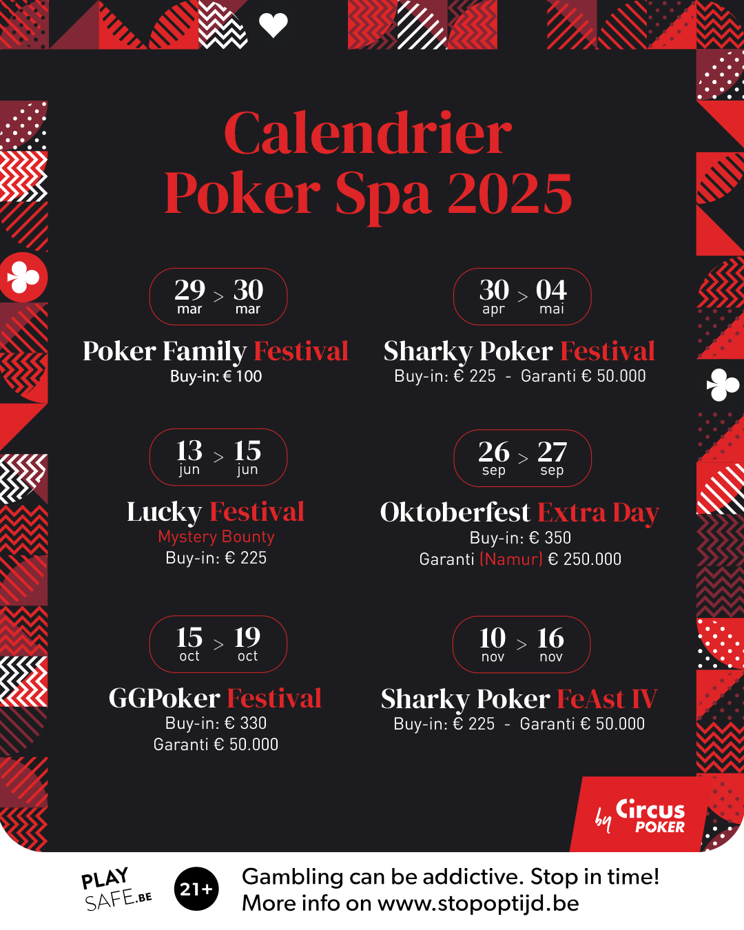 Ein Foto von vier Personen, die an einem Pokertisch sitzen und Karten spielen. Zwei Männer und zwei Frauen konzentrieren sich auf ihre Karten. Im Hintergrund sind Pokerchips und Getränke zu sehen