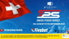Ein stilvoll gestaltetes Werbebanner für einen Pokerartikel, das verschiedene Pokerchips und Spielkarten zeigt, die auf einem grünen Filztisch liegen. Im Hintergrund sind verschwommene Casino-
