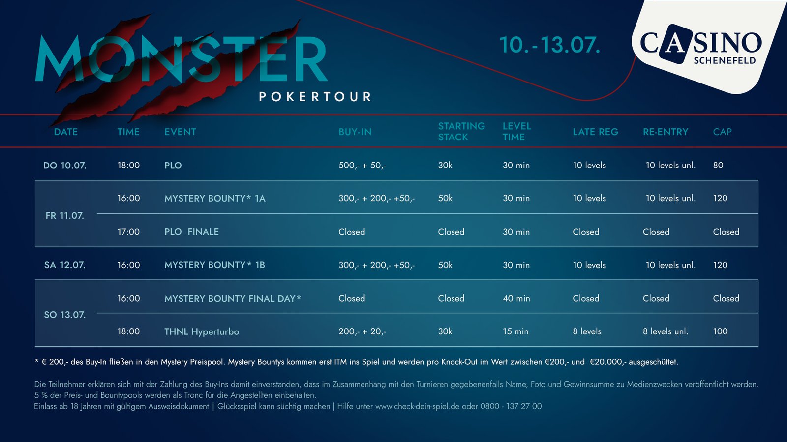 Ein Bild einer Webseite mit dem Titel "CSS Monster Tour Web Schedule". Die Webseite zeigt einen Kalender mit verschiedenen Veranstaltungen und Terminen für die CSS Monster Tour.